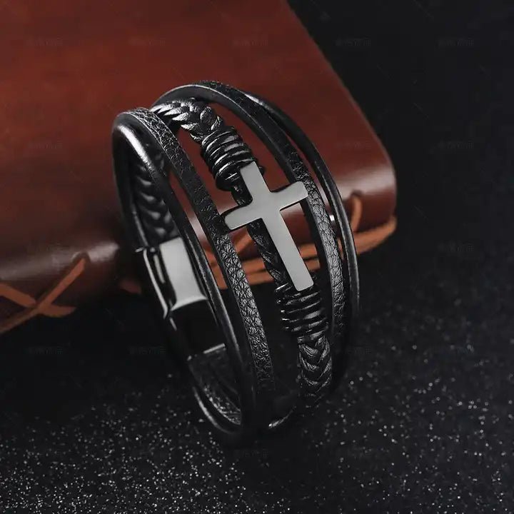 Leather Cuff Cross - DAPPER